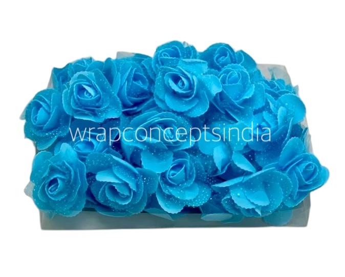 Sky Medium Foam Rose With Net Sky Medium Foam Rose With Net