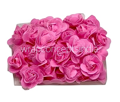 Pink Medium Foam Rose With Net Pink Medium Foam Rose With Net