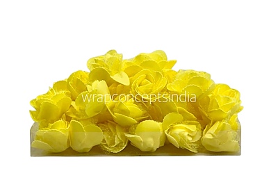 Yellow Medium Foam Rose With Net