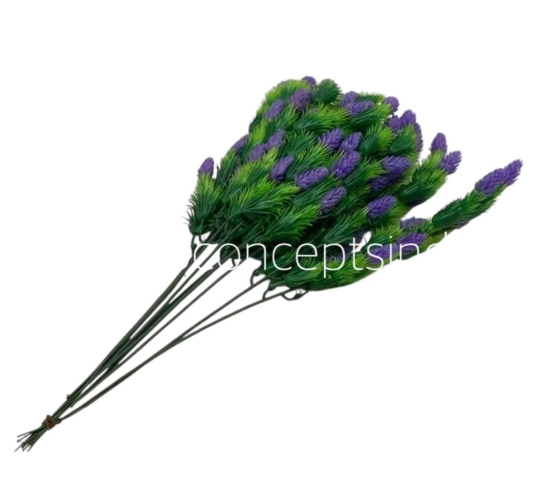 Leaves Bunch with Purple Conifers