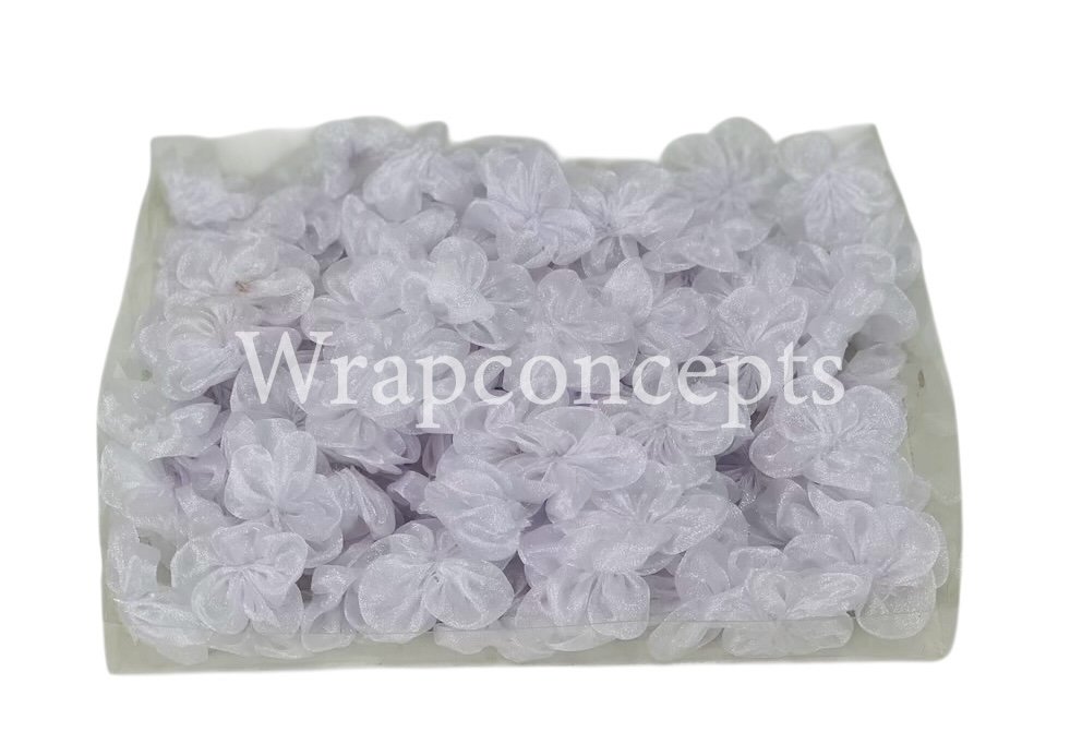 Silverish White Organza Flowers Silverish White Organza Flowers