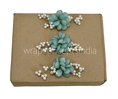 Stone Flowers with Pearl Add-ons- Multicolor Stone Flowers with Pearl Add-ons- Multicolor