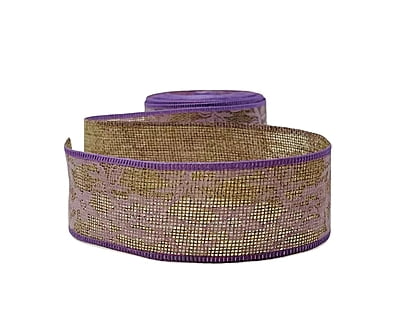 Jute Ribbon with Lilac Net Lace Jute Ribbon with Lilac Net Lace