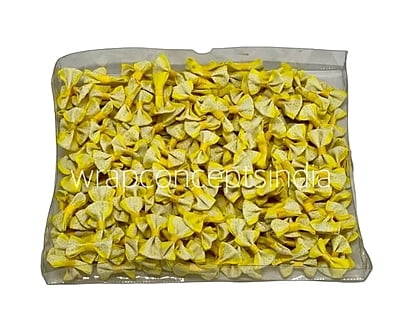 Yellow Bows with Lace Pattern
