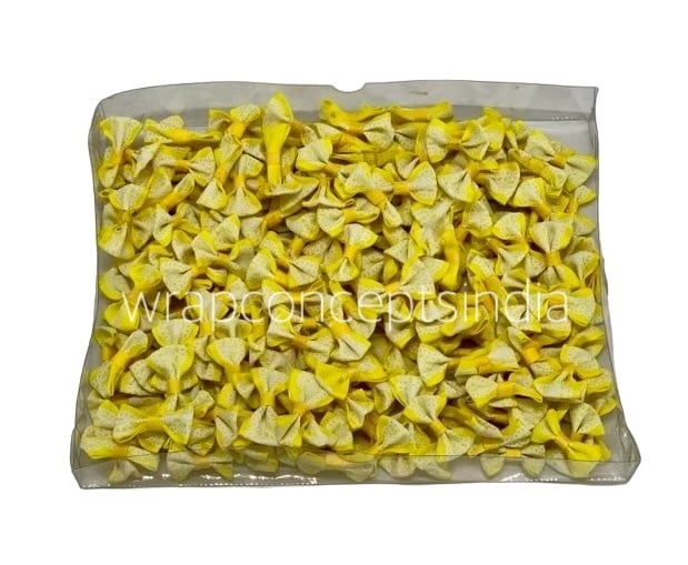 Yellow Bows with Lace Pattern