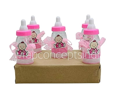 Pink/Blue Bottle with Baby Motif