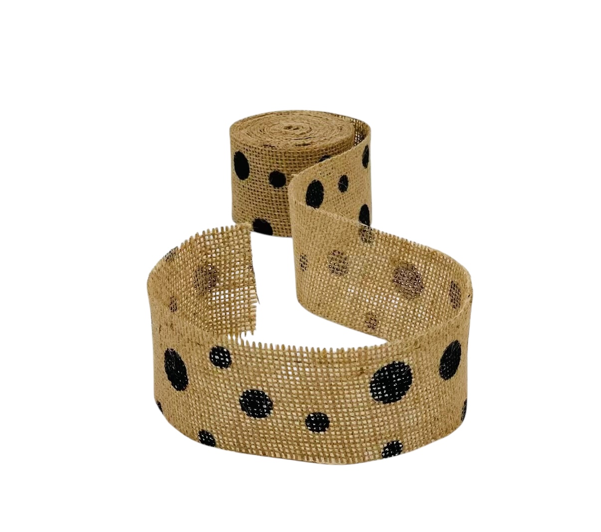 Green Polka Burlap Ribbon