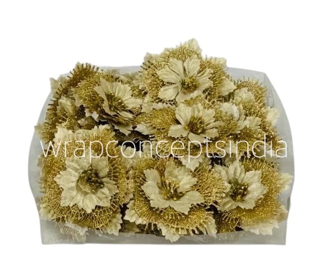 Light Gold Glitter Metallic Flower