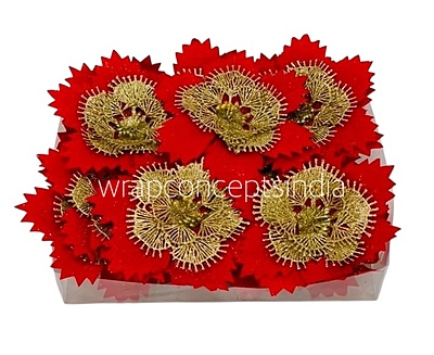 Red Texture Flower With Gold Pollen