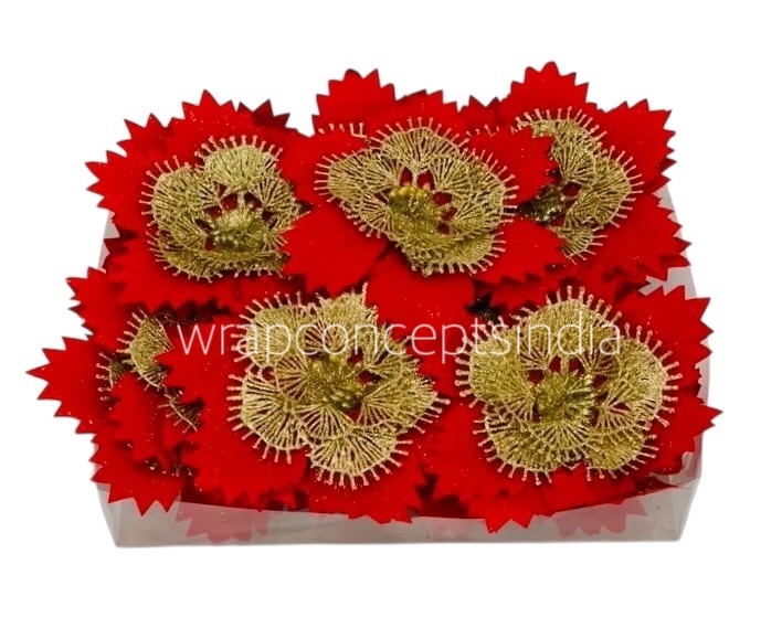 Red Texture Flower With Gold Pollen Red Texture Flower With Gold Pollen
