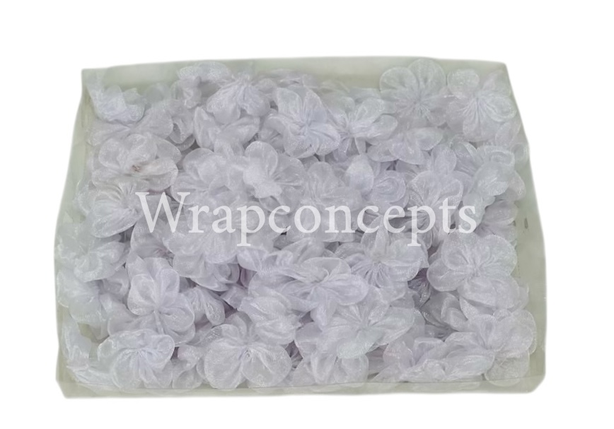 Silverish White Organza Flowers Silverish White Organza Flowers