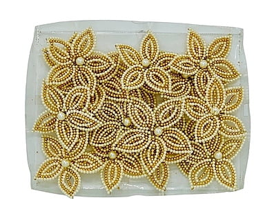 Pearl & gold beads flower (7 strings) Pearl & gold beads flower (7 strings)