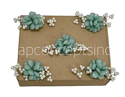 Stone Flowers with Pearl Add-ons- Multicolor Stone Flowers with Pearl Add-ons- Multicolor