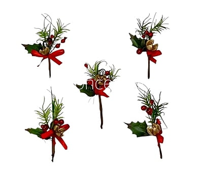 Goldl Pine & Holly Stick Bunch