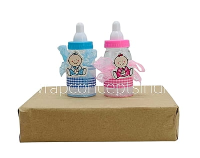 Pink/Blue Bottle with Baby Motif