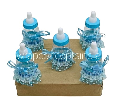 Pink/Blue Bottle with Frill & Motif