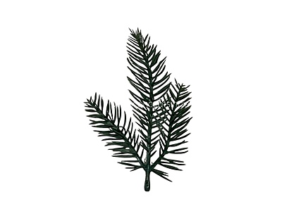 Dark Trio Pine Tree Leaves