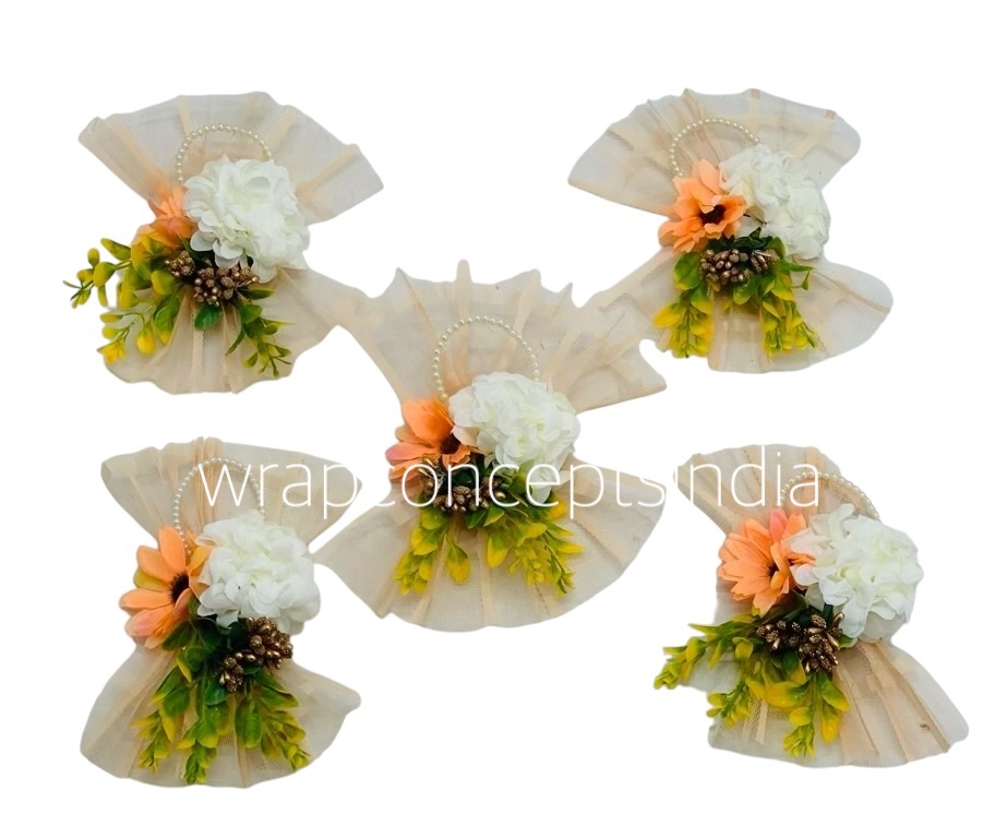 Orange & White Flowers Ready bunch