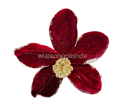 Velvet Flower with Gitter Pine Center Velvet Flower with Gitter Pine Center