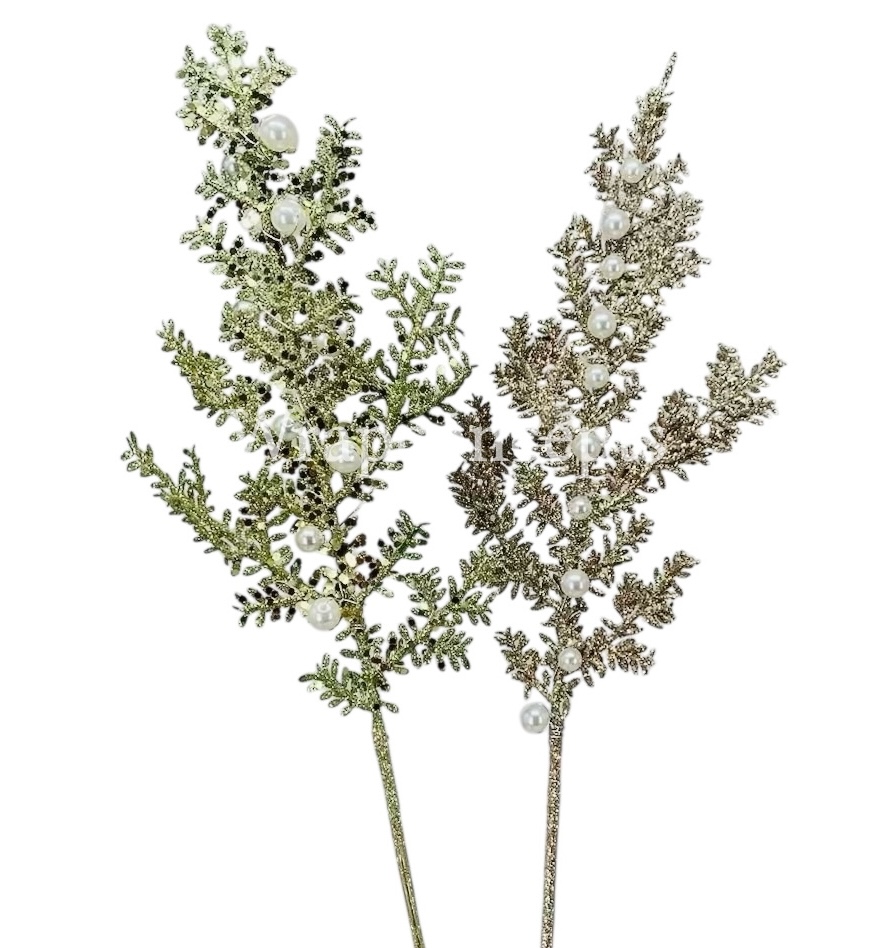 Christmas Tree Fern Sticks with Pearls