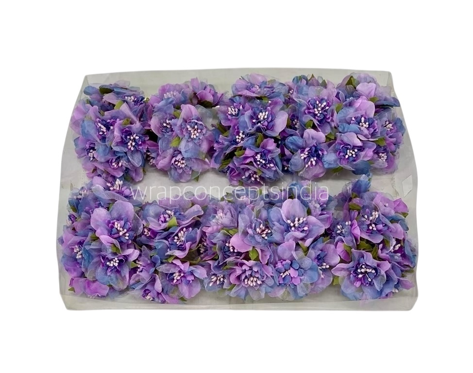 Purple & Blue Shaded Flowers with Glitter Pollen