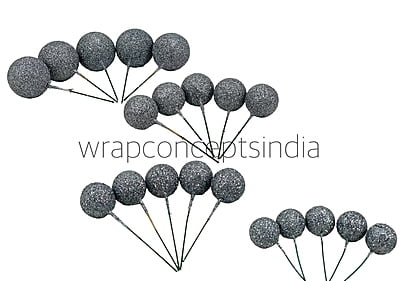 Silver Glitter Faux Balls - 20 Pcs Silver Glitter Faux Balls - 20 Pcs
