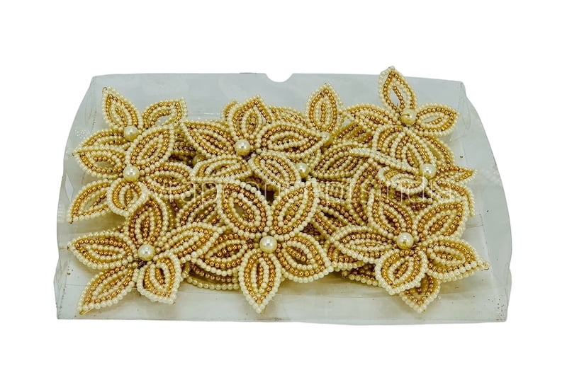 Pearl & gold beads flower (7 strings) Pearl & gold beads flower (7 strings)