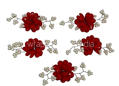 Stone Flowers with Pearl Add-ons- Multicolor Stone Flowers with Pearl Add-ons- Multicolor