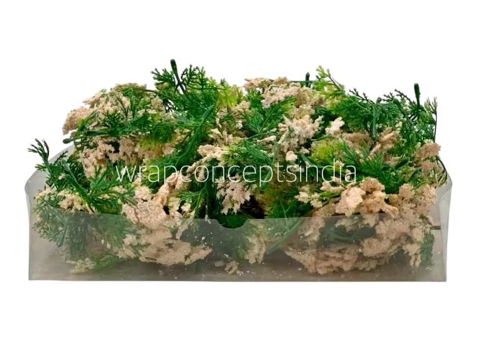 Green Fern Leaves with Lt. PeachEdges