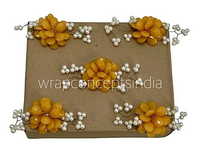 Stone Flowers with Pearl Add-ons- Multicolor Stone Flowers with Pearl Add-ons- Multicolor