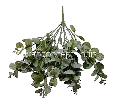 Leaves Bunch with Purple Flowers & White Fern