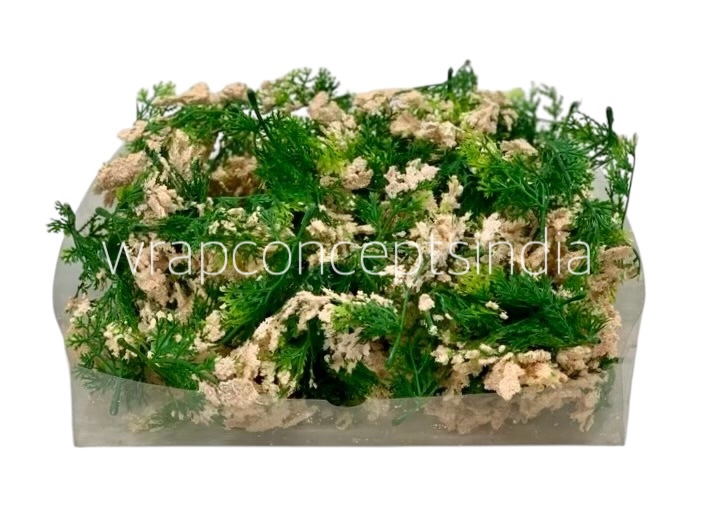 Green Fern Leaves with Lt. PeachEdges