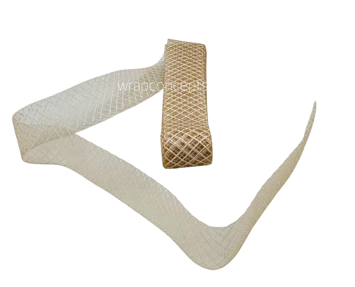 Brown Textured Stretch Ribbon with White Hints