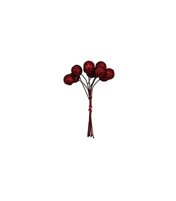 Red Glitter Holly Sticks