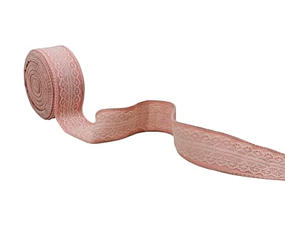Peach Jute Ribbon withNet Lace