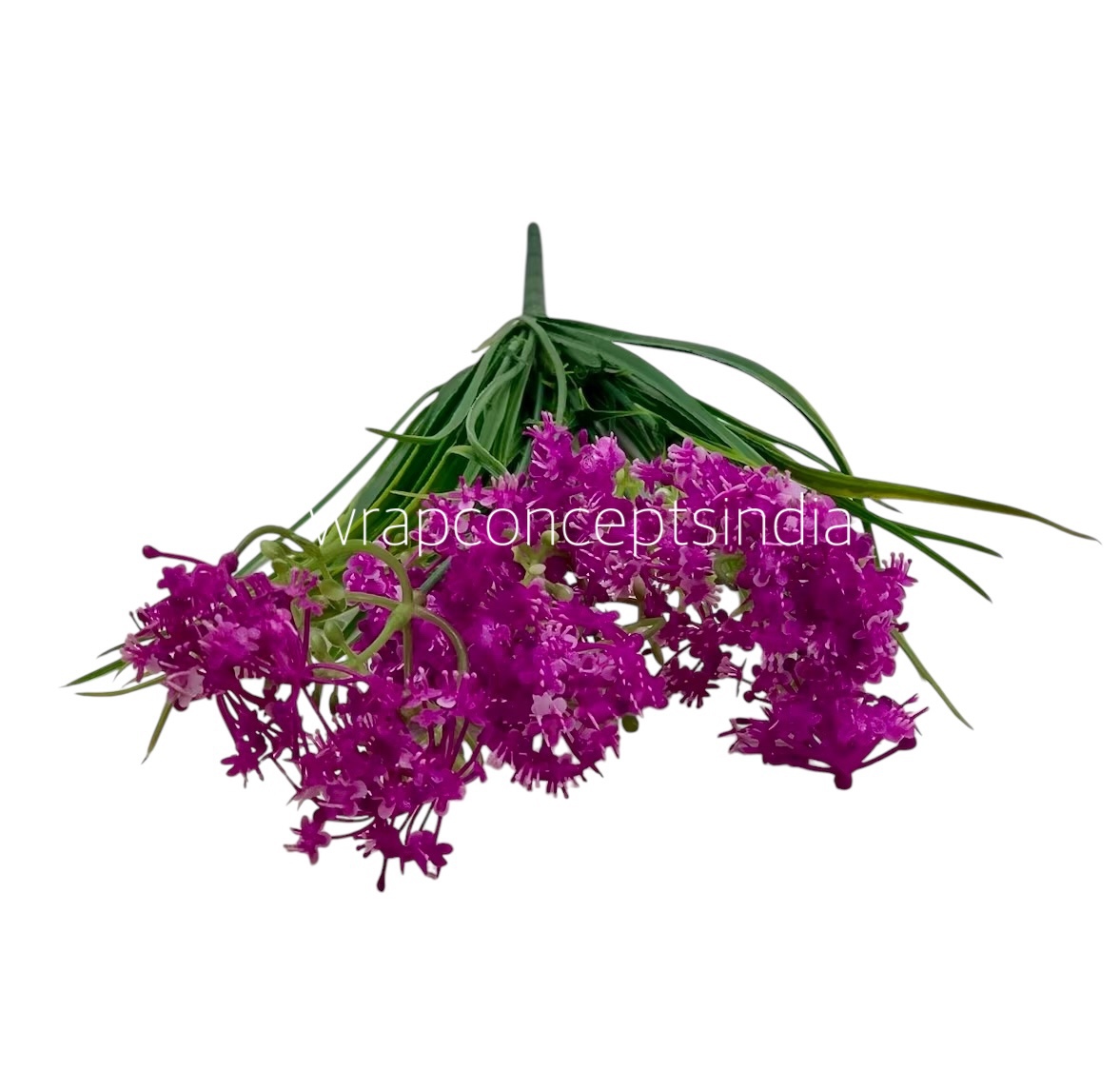 Long Grass Leaves with Magenta Flowers