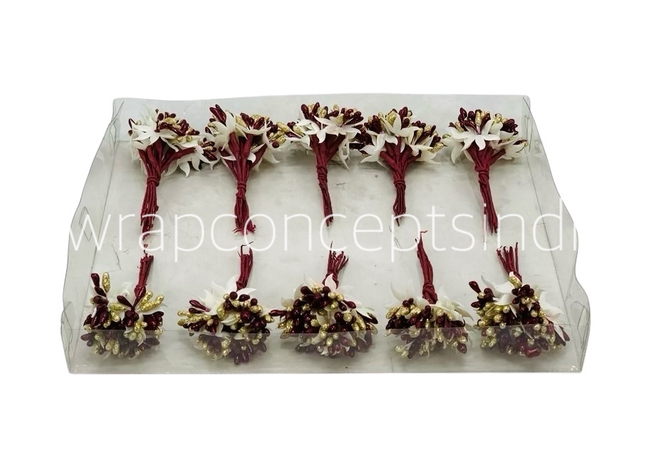 Maroon & Glitter Gold Pollens