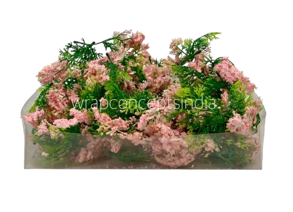 Green Fern Leaves with Ligh Pink Edges