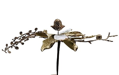 Gold & White Flower with Glitter Ferns