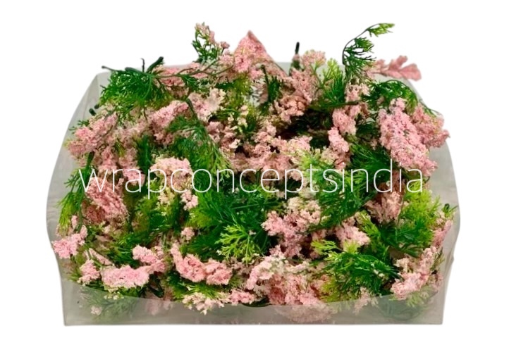 Green Fern Leaves with Ligh Pink Edges