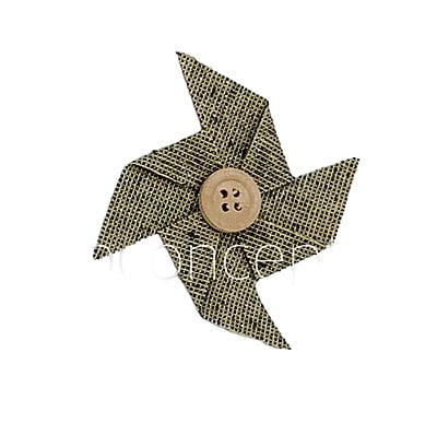 Fan shaped flower with buttoned-Olive Green Fan shaped flower with buttoned-Olive Green