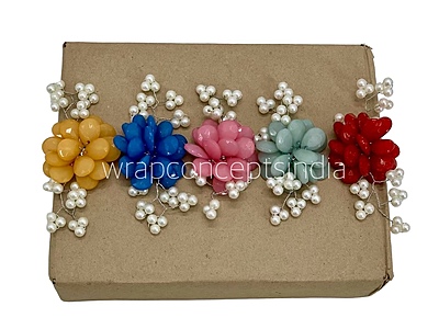 Stone Flowers with Pearl Add-ons- Multicolor Stone Flowers with Pearl Add-ons- Multicolor