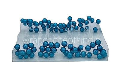Blue Glitter Holly Sticks