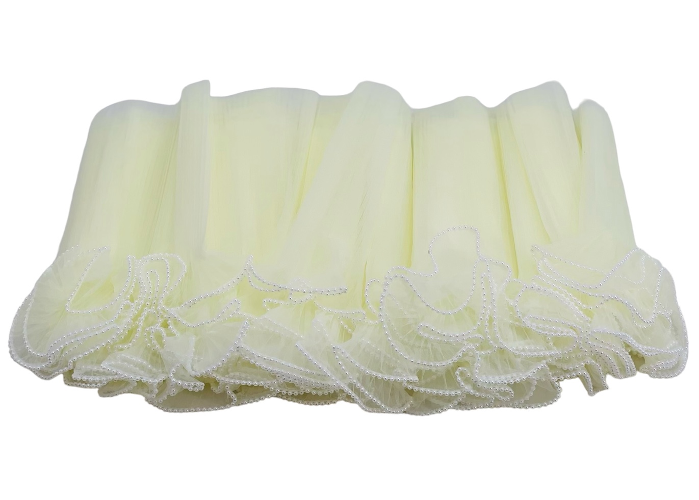 Organza Frill Lace with Pearl Edges