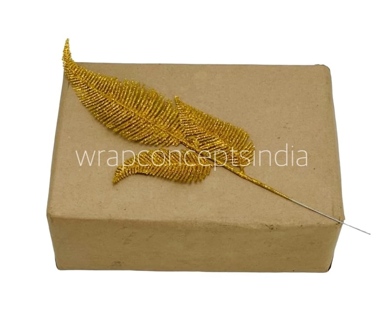 Gold Glitter Leaf on stick New 3