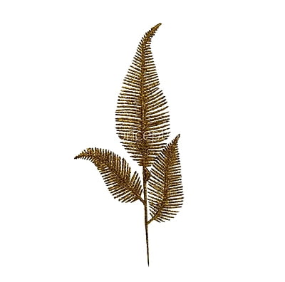Gold Glitter Leaf on stick New 3