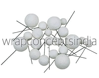 White Glitter Faux Balls - 20 Pcs