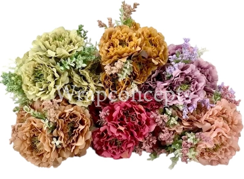 Tall Open Peony Bunch - Multicolour