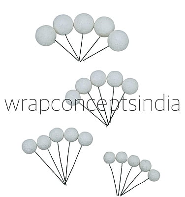 White Glitter Faux Balls - 20 Pcs White Glitter Faux Balls - 20 Pcs