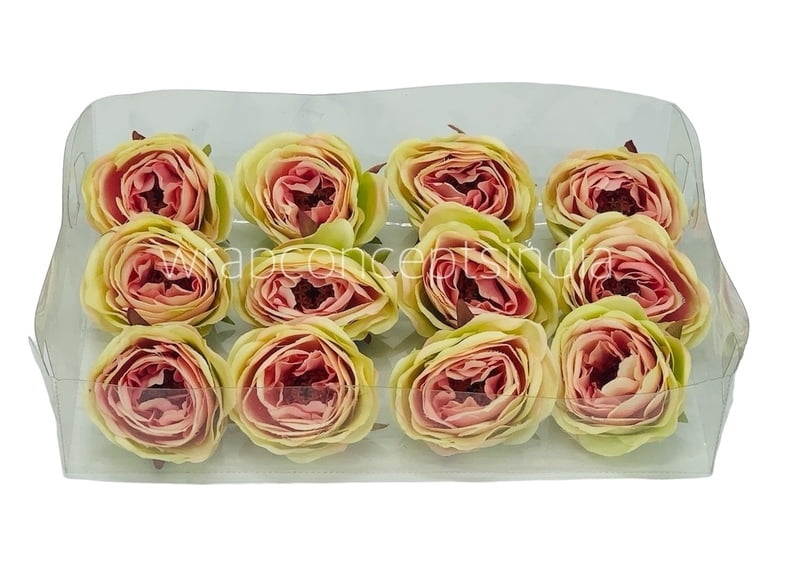Camellia Flower - Lime Green With Hints Of Pink